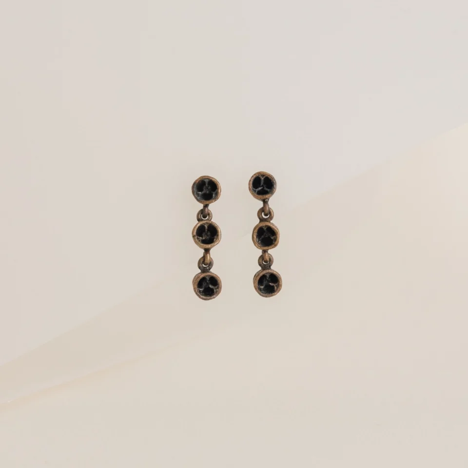 Pendientes Bria cortos bronce y plata